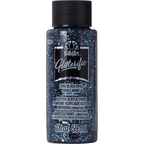 FolkArt ® Glitterific™ Acrylic Paint - Black Opal, 2 oz. - 5995E