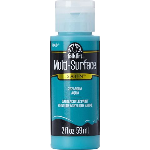 FolkArt ® Multi-Surface Satin Acrylic Paints - Aqua, 2 oz. - 2921