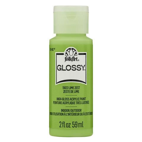 FolkArt Glossy Acrylic Paint - Lime Zest, 2 oz. - 11822