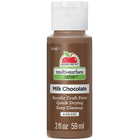 Apple Barrel ® Multi-Surface Satin Acrylic Paints - Milk Chocolate, 2 oz. - 44848E