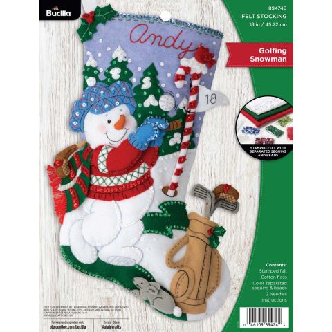 Bucilla ® Seasonal - Felt - Stocking Kits - Golfing Snowman - 89474E