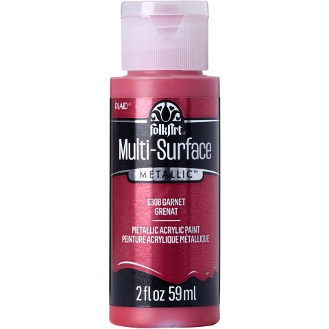 FolkArt ® Multi-Surface Metallic Acrylic Paints - Garnet, 2 oz. - 6308