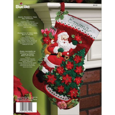 Bucilla ® Seasonal - Felt - Stocking Kits - Santa Poinsettia - 86142