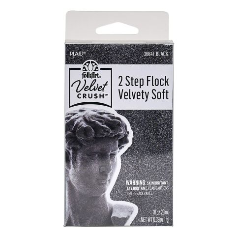 FolkArt® Velvet Crush™ 2 Step Flock, Black, 2pc Adhesive and Powder  - 36641