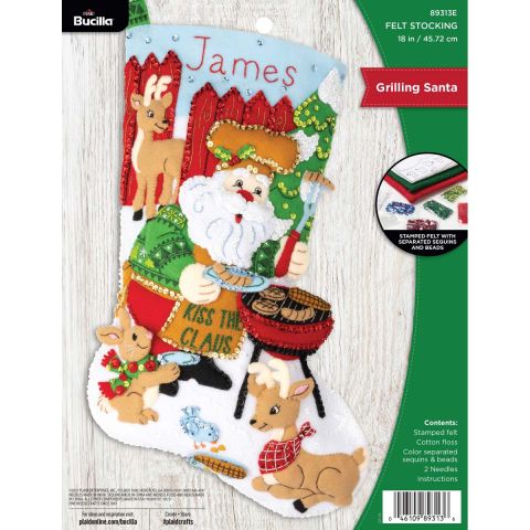 Bucilla ® Seasonal - Felt - Stocking Kits - Grilling Santa - 89313E