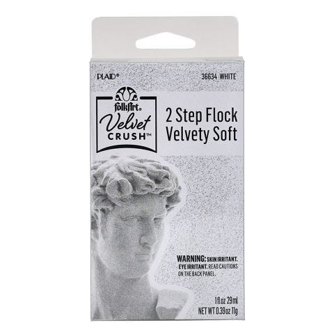 FolkArt® Velvet Crush™ 2 Step Flock, White, 2pc Adhesive and Powder - 36634