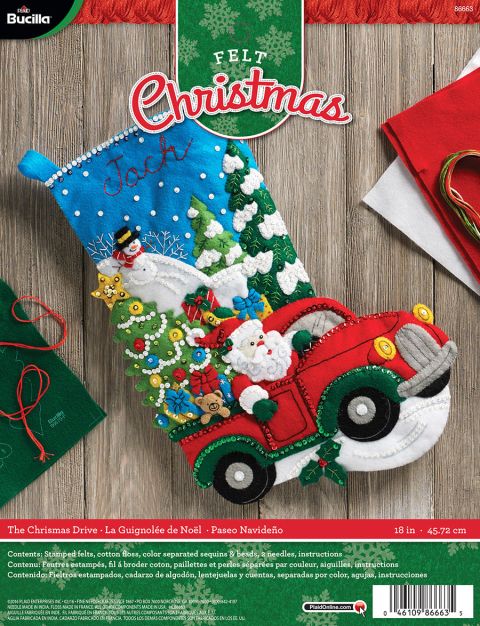 Bucilla ® Seasonal - Felt - Stocking Kits - The Christmas Drive - 86663