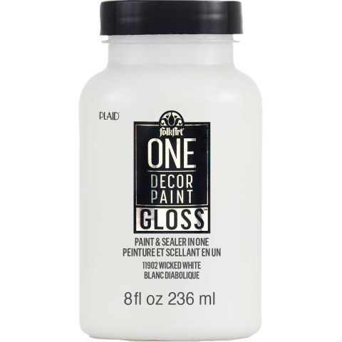 FolkArt ® One Décor Paint™ Gloss - Wicked White, 8 oz. - 11902