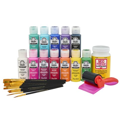 Let's Paint with FolkArt® Art Journaling Kit with Mod Podge® - 96421