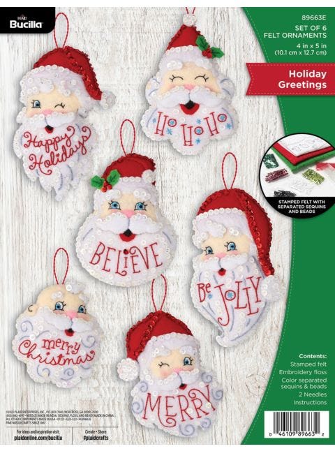 5 Holiday Bucilla Felt selling Kits