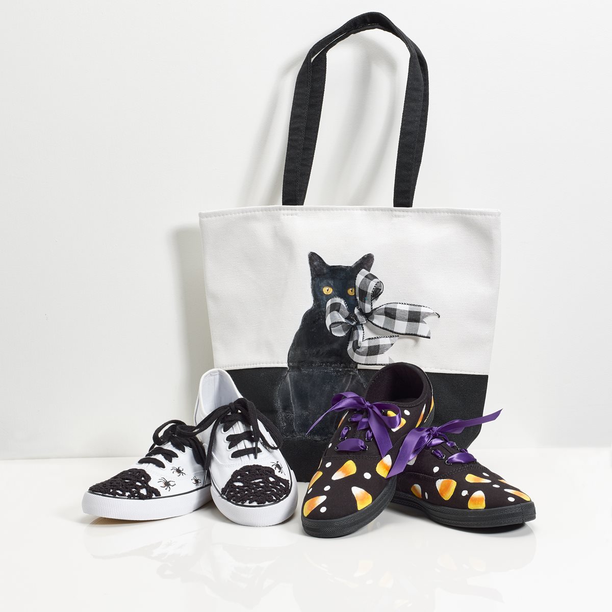 Mod Podge Photo Transfer Black Cat Canvas Tote Bag