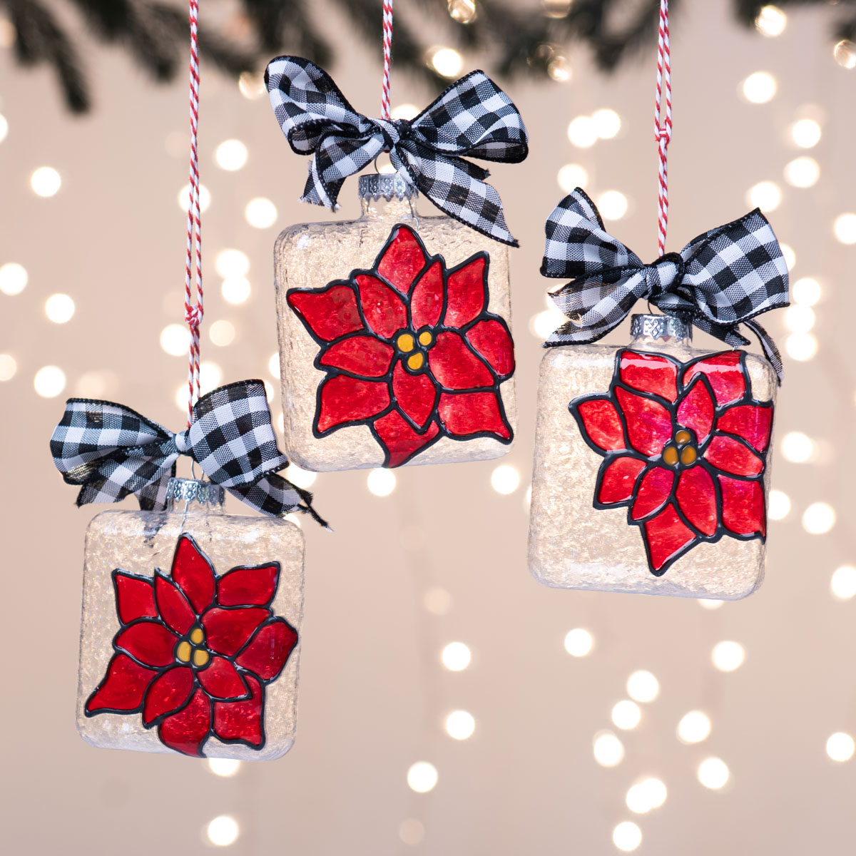 Christmas Poinsettia Ornaments