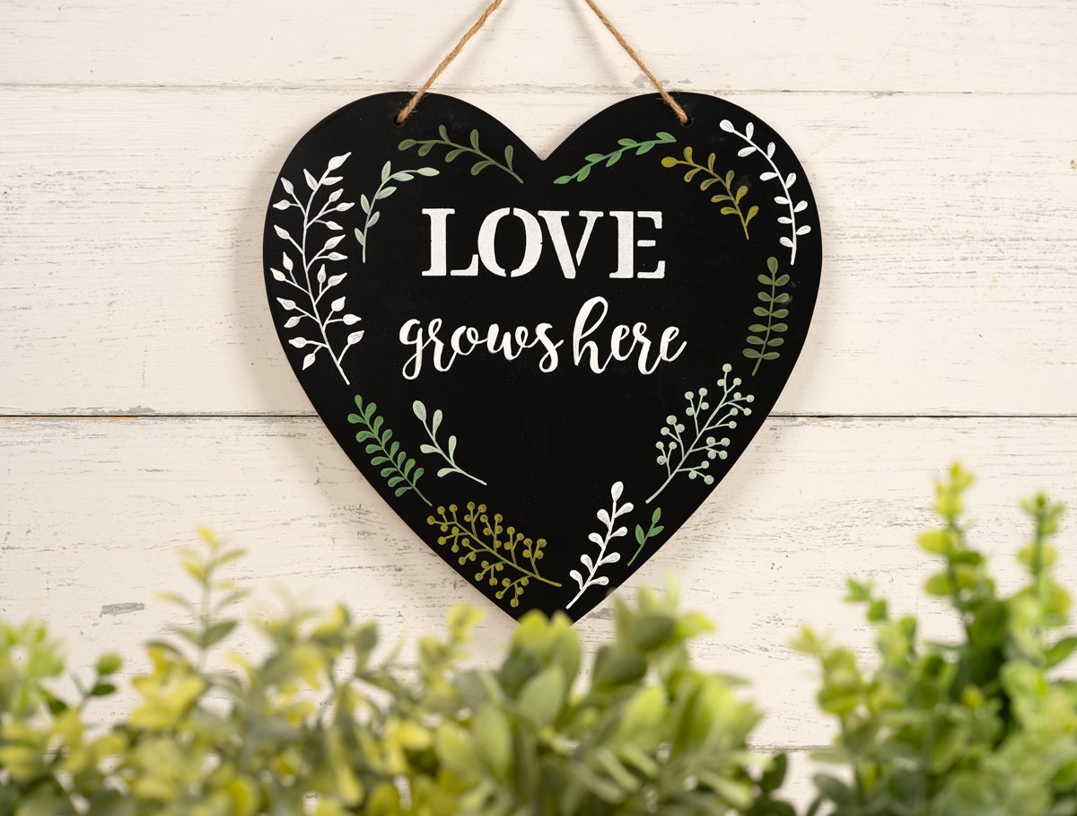 Love Grows Here Chalkboard Sign