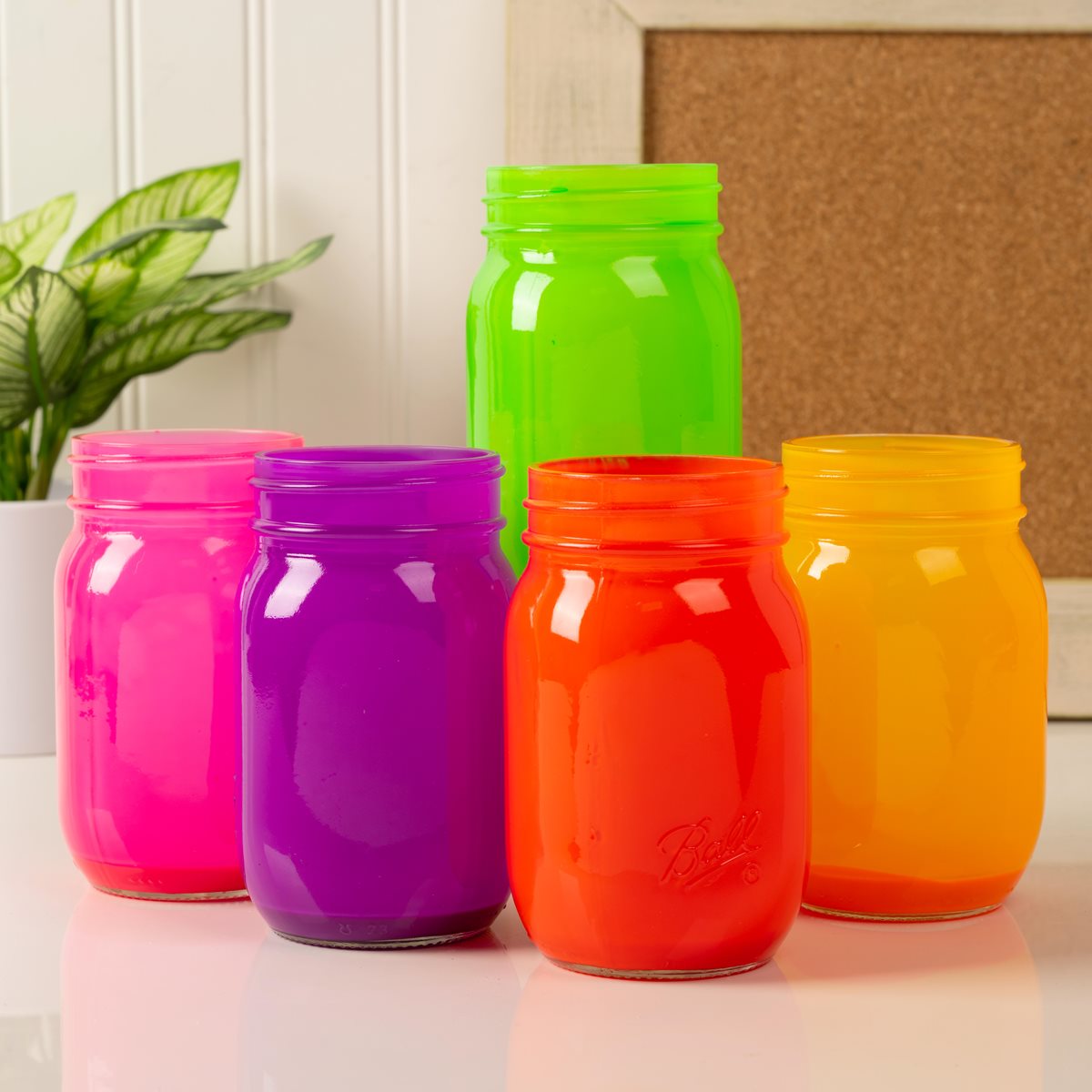 Neon Mason Jars