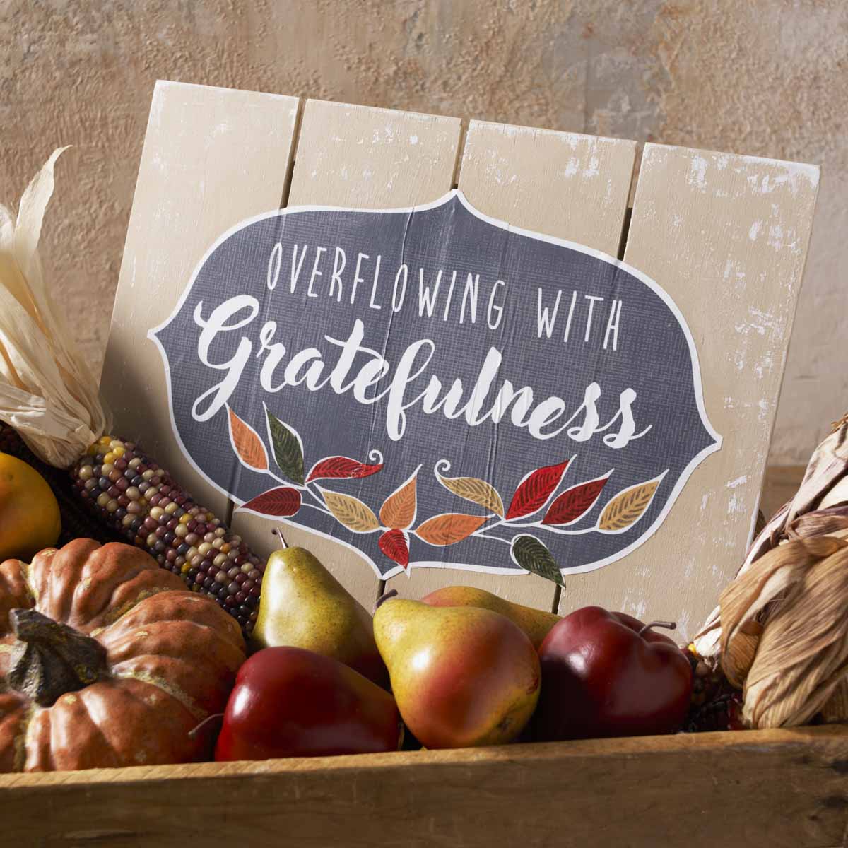 "Overflowing with Gratefulness" Autumn Decor