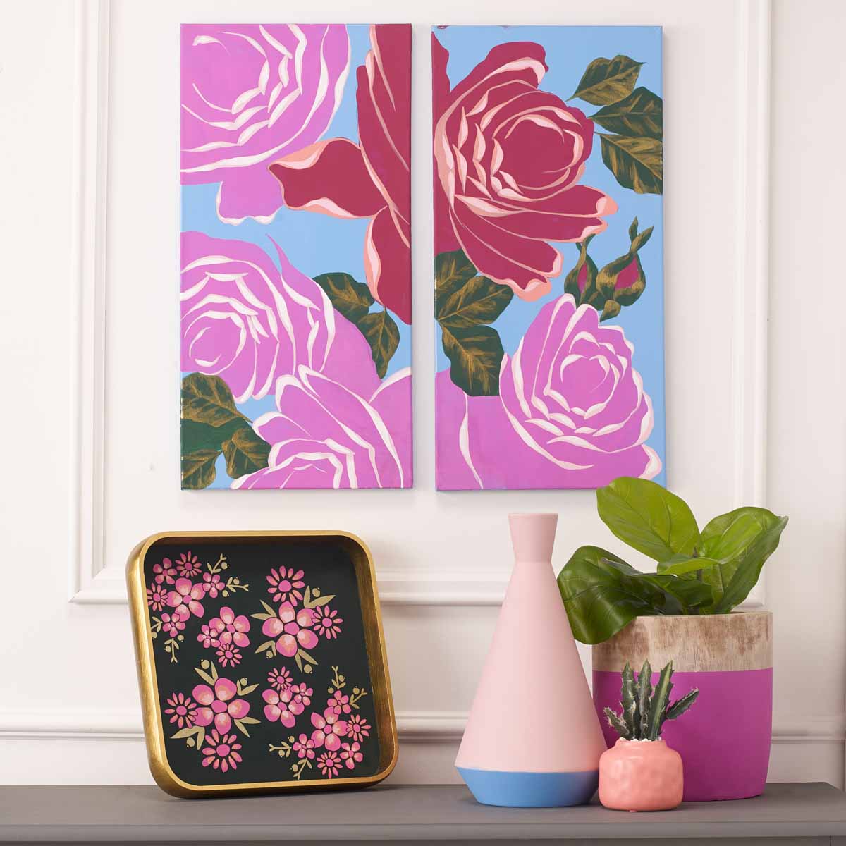 Rose Canvas Diptych