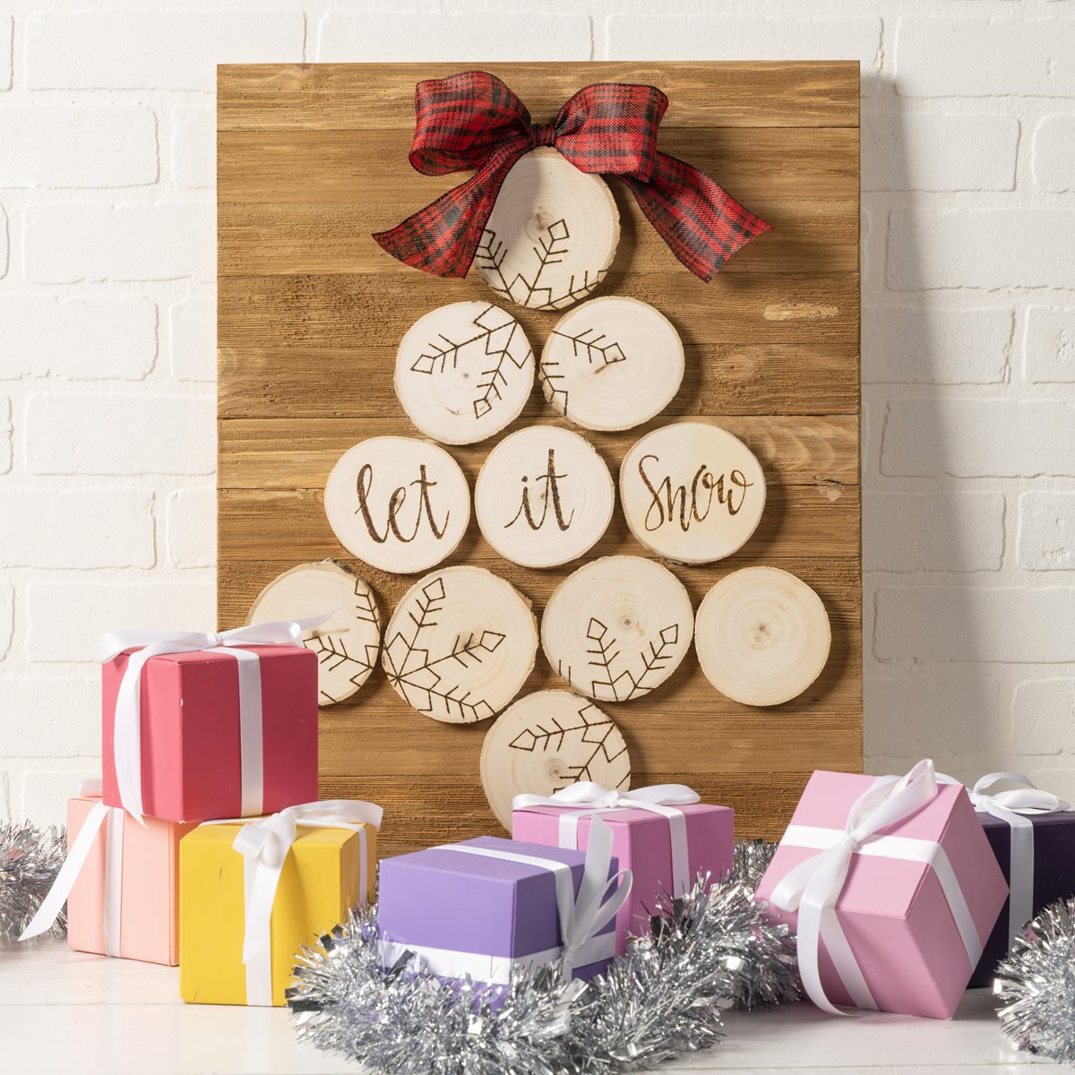 Wood Burned Let It Snow Pallet Sign