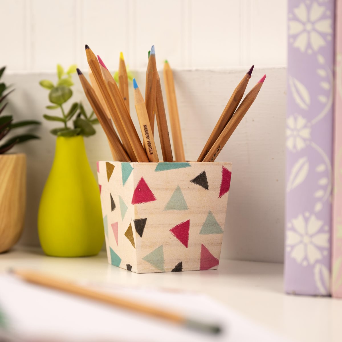 Decoupaged Square Planter