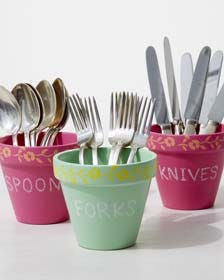 DIY Summer Party Decor Idea - Utensil Holders