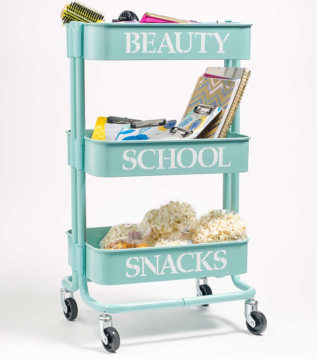 DIY Dorm Decor - Personalized Trolley Cart