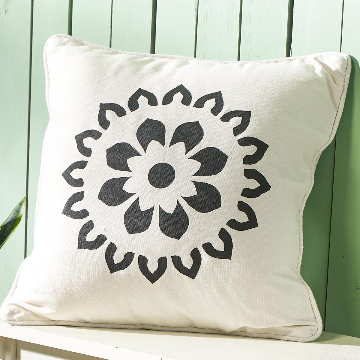 Boho Black and White Pillow