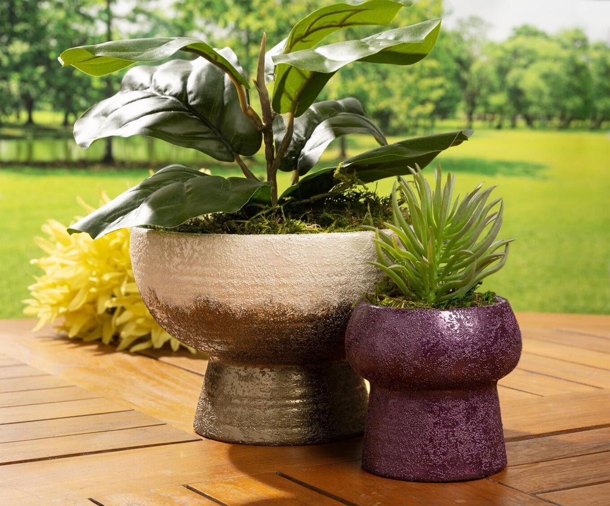 Sugar Metallic Outdoor Planters