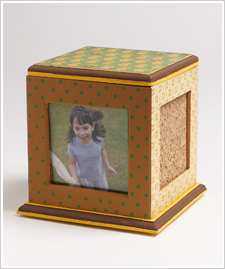 Fall Polka Dotted Photo Cube