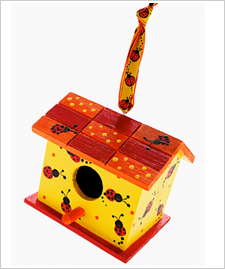 Lady Bug Wood Birdhouse