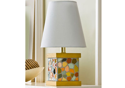 Mosaic Paint Chip Lamp Base