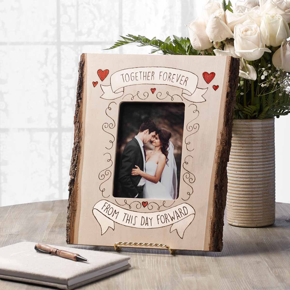 DIY Wood-Burned Wedding Frame