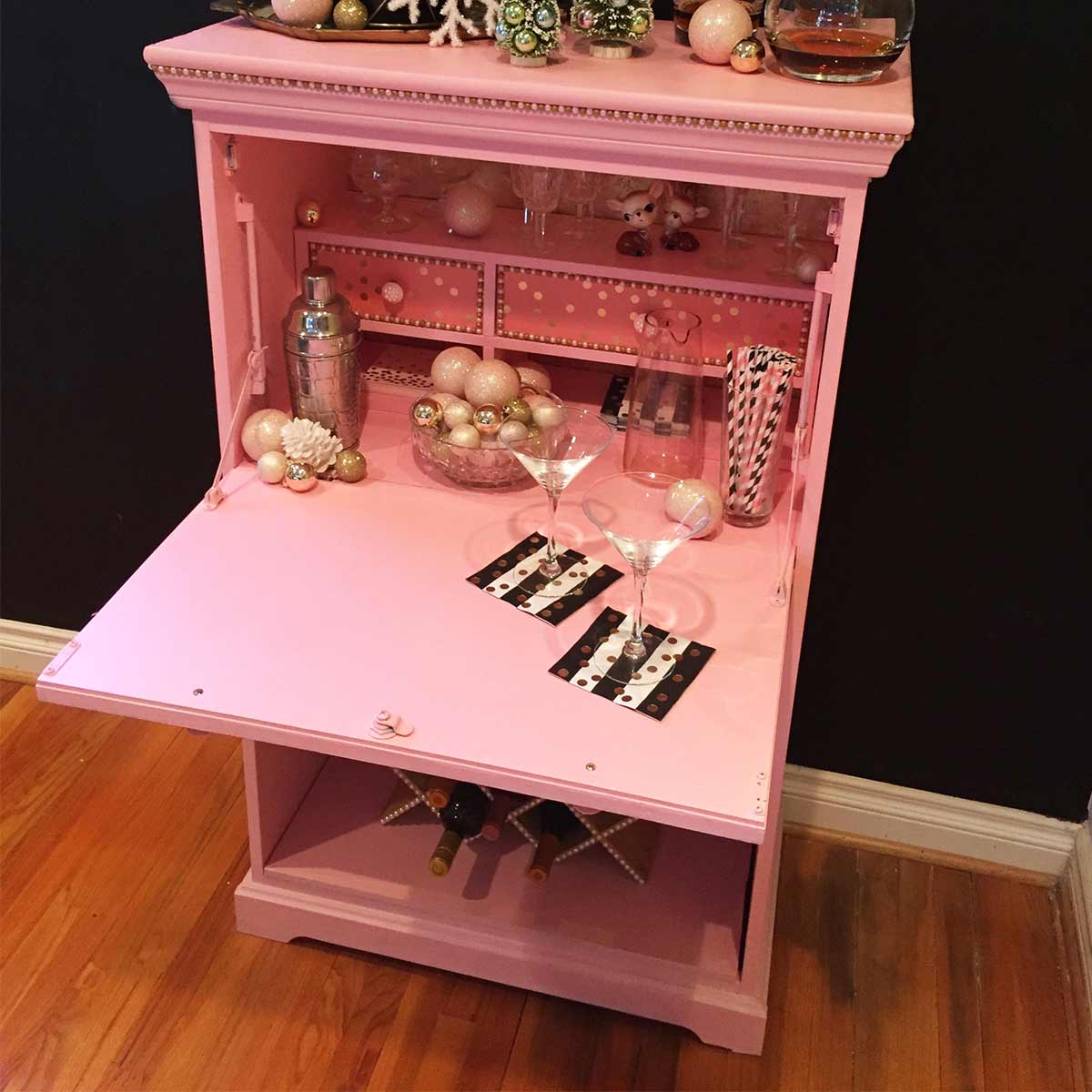 Upcycled Pink Martini Bar