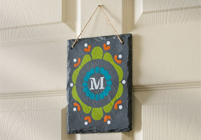 Monogrammed Frame Hanging Slate with FolkArt Multi-Surface Paints