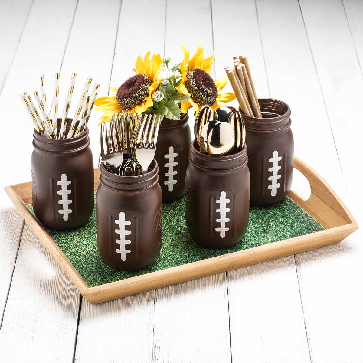 Football Watch Party DIY Mason Jars