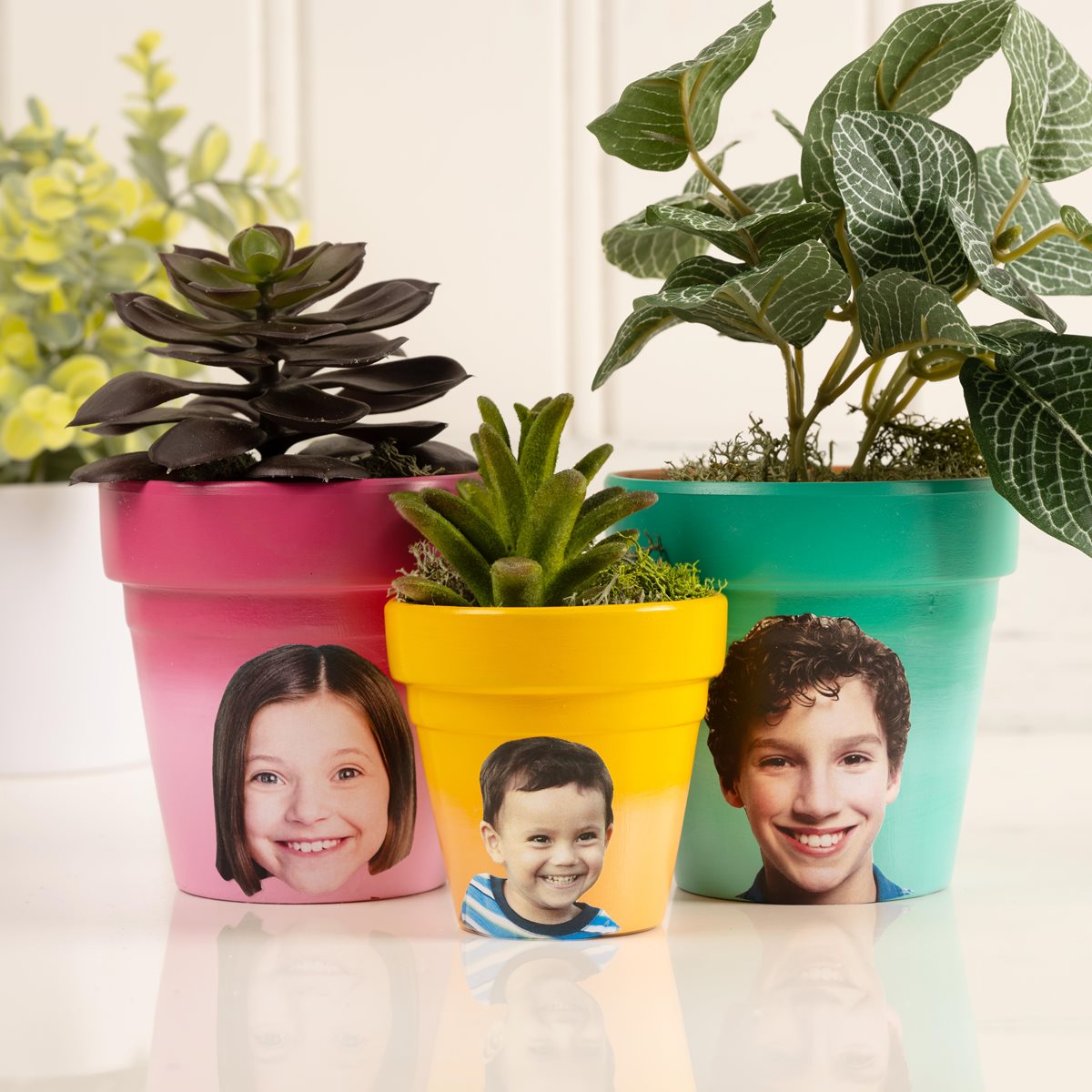 Mod Podge Family Photo Planters