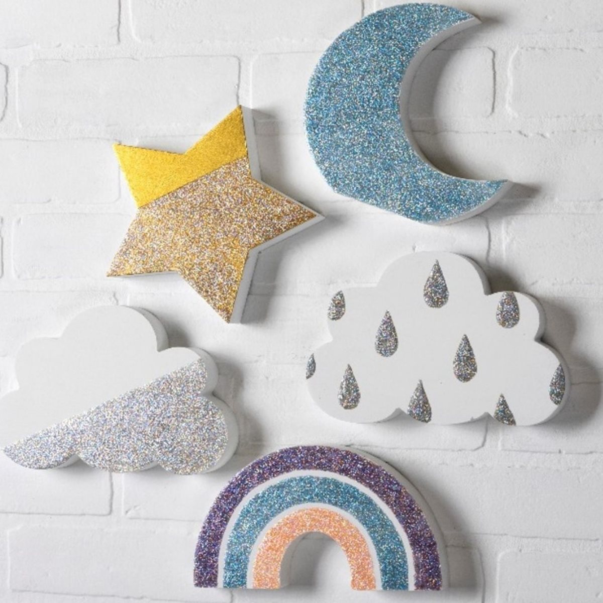 FolkArt Glitterific Fine Star, Moon, and Clouds