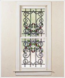 Wrought Iron Double Hung Window