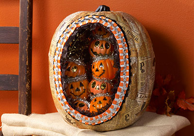 Vintage Inspired Diorama Pumpkin