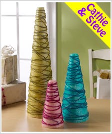 Tissue Paper and Yarn Trees