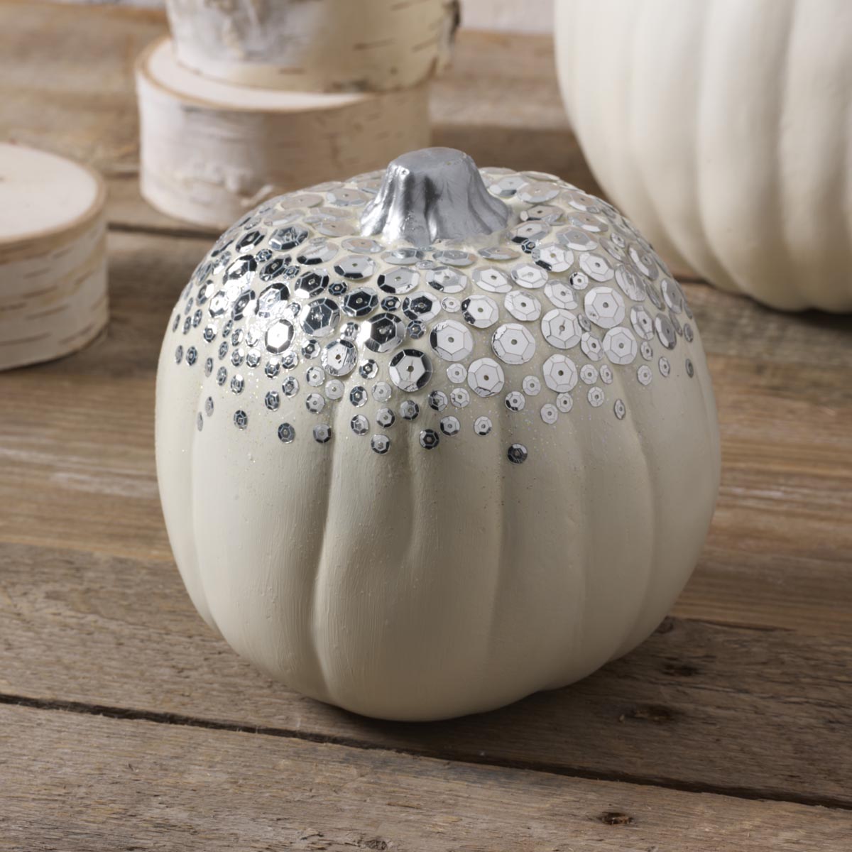 Silver Sequin Pumpkin