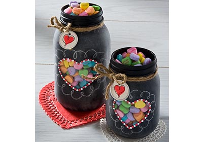 Valentine Chalkboard Mason Jars