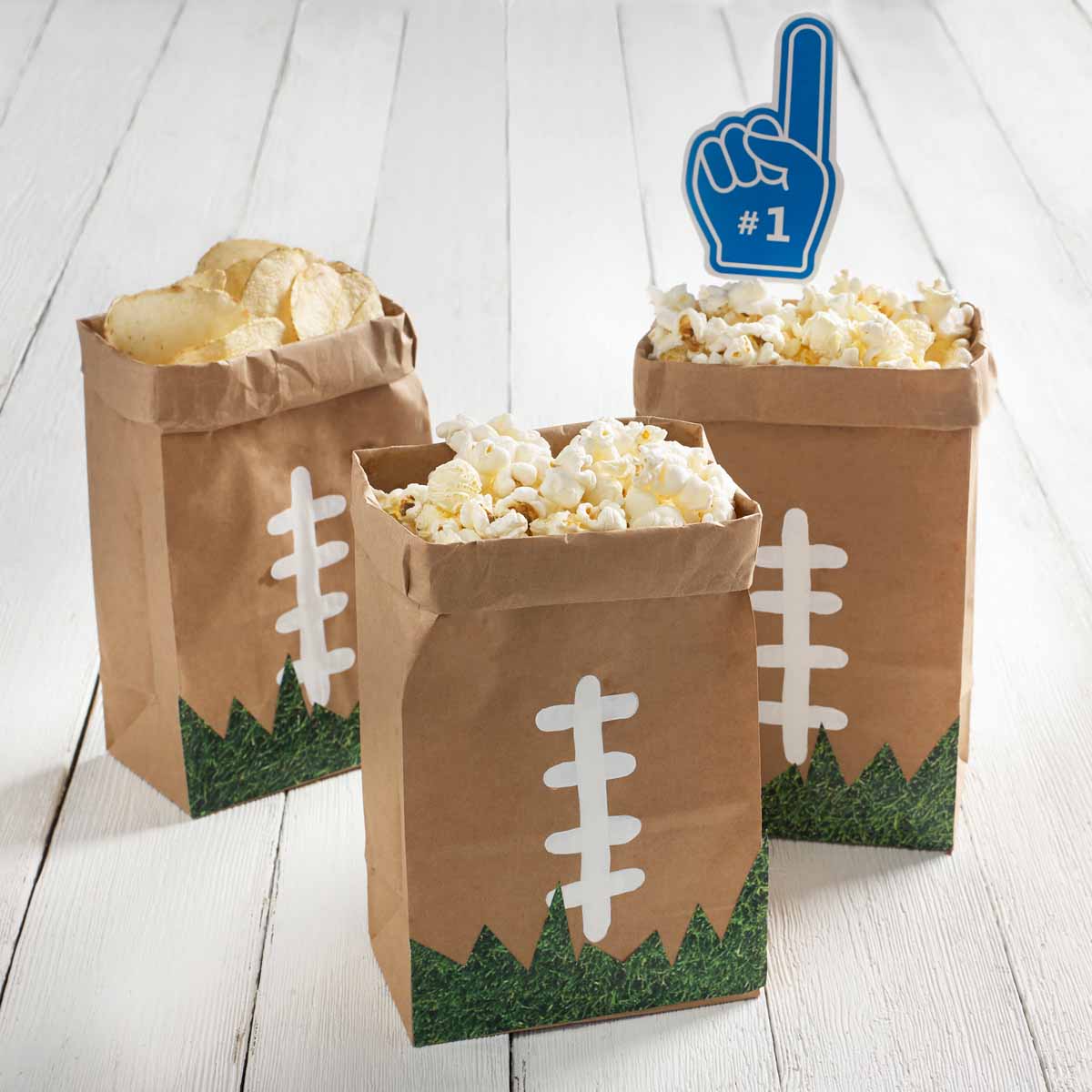 DIY Football Treat Bags & Foam Finger Party Favors