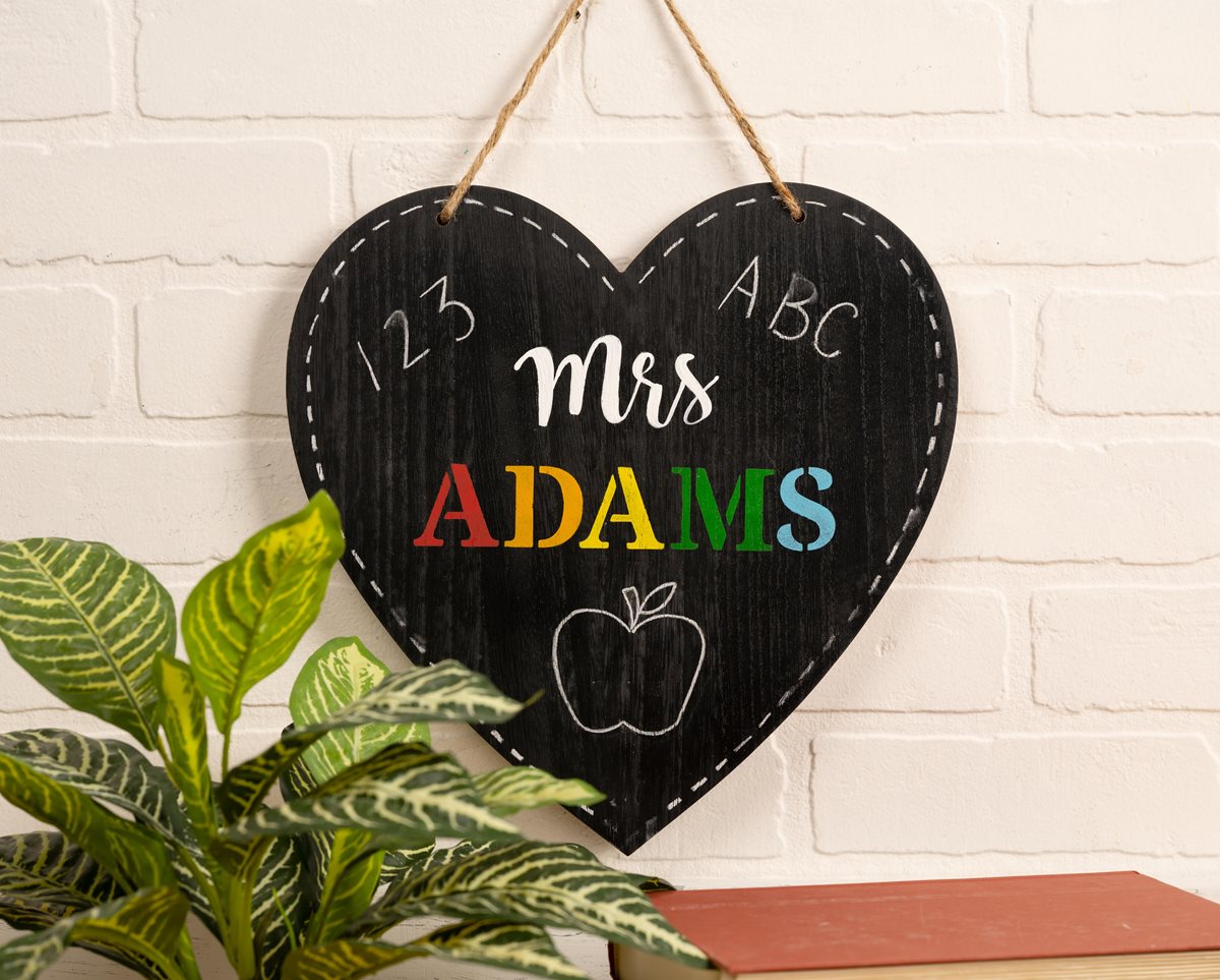 Teacher Heart Shaped Chalkboard