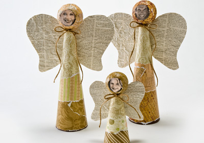 Styrofoam Cone Angel Family