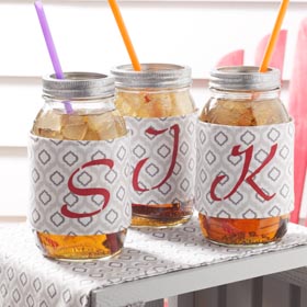 Monogrammed Mason Jars