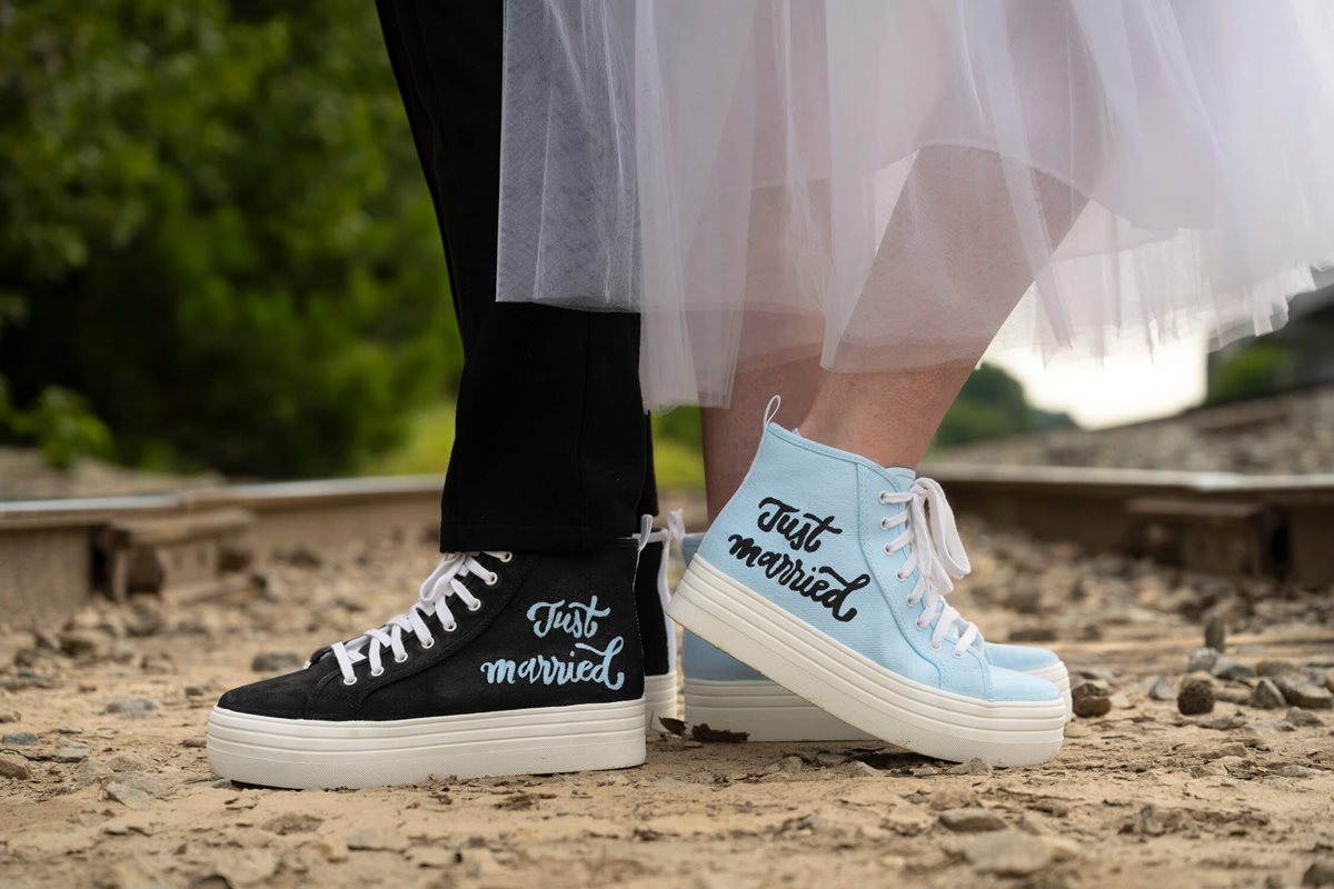 Kicks Studio Just Married Wedding Shoe Set