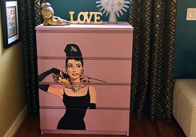 Audrey Hepburn DIY Decoupaged Furniture