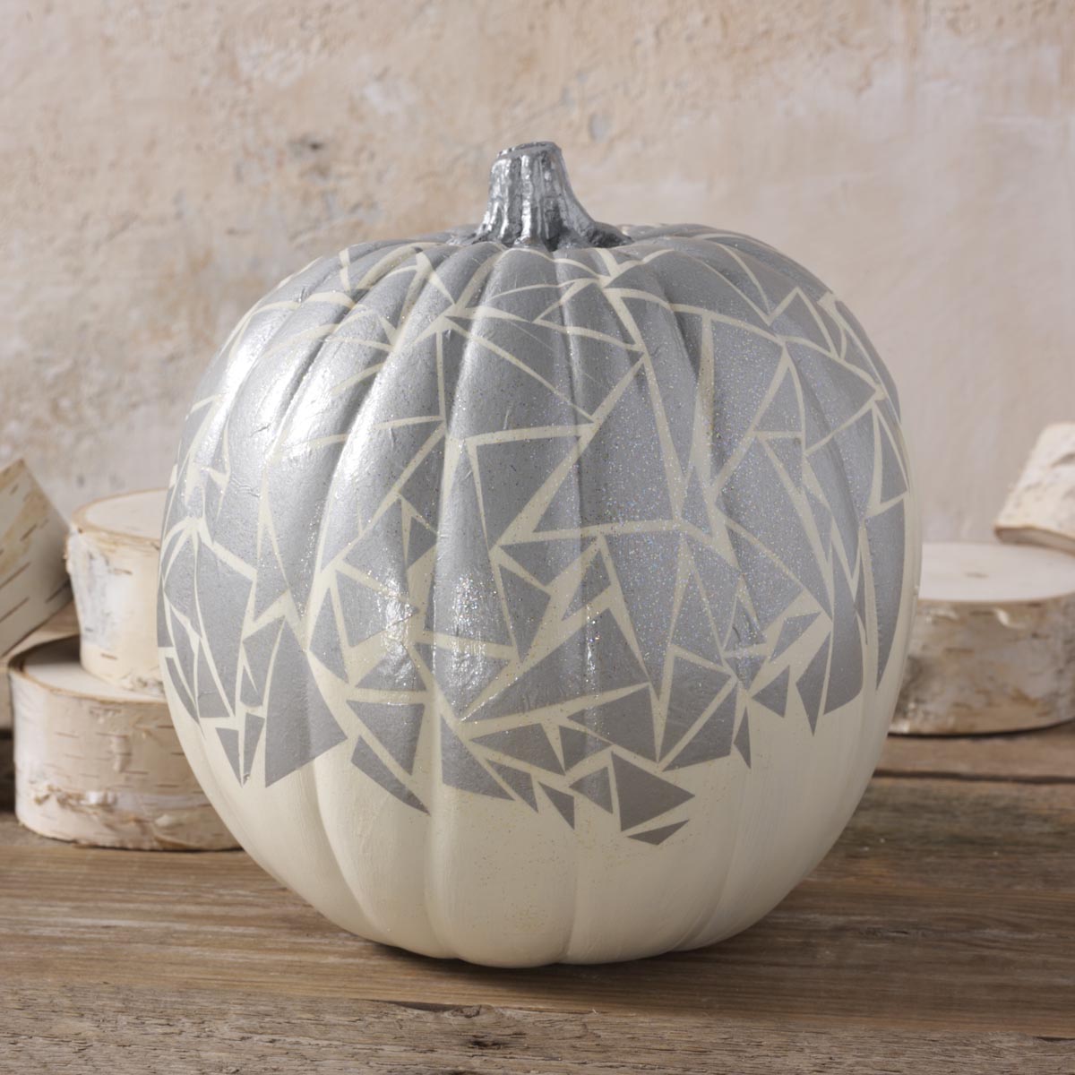 Sparkly Geometric Pumpkin