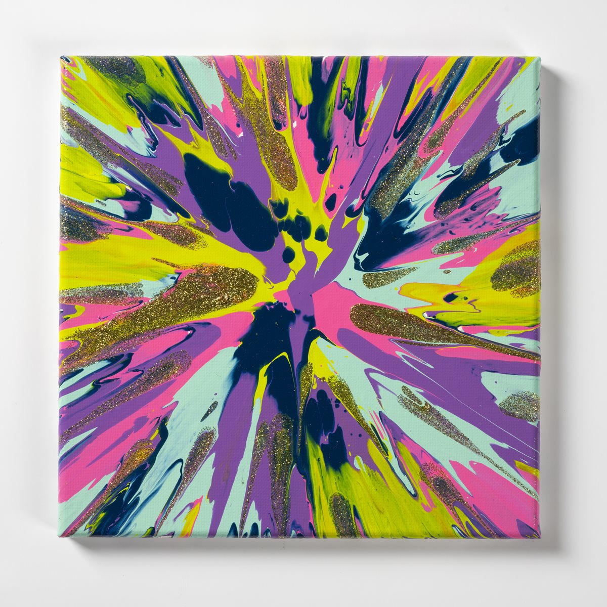 Bright Burst Poured Paint Wall Art