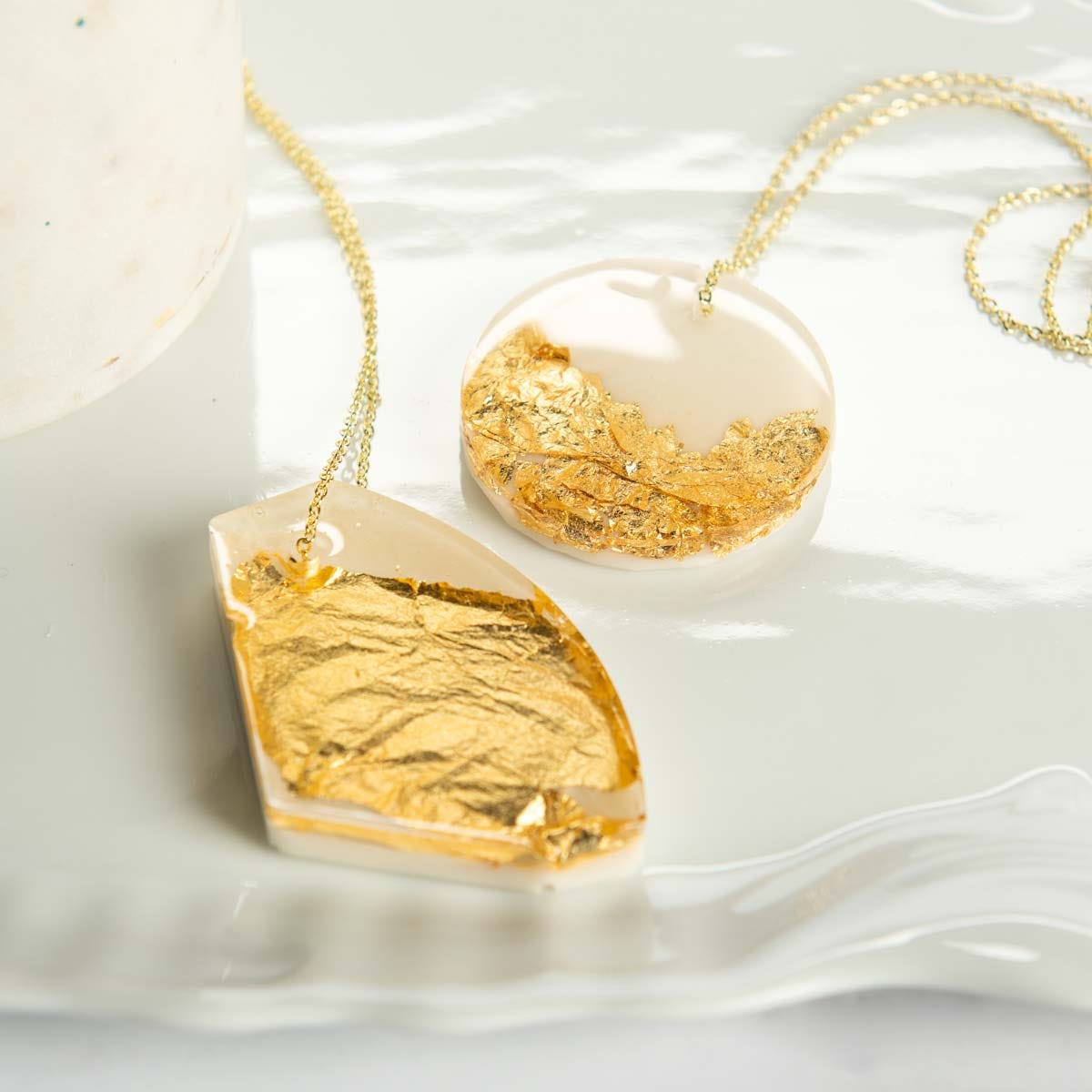 Gold Leaf Pendant Necklace