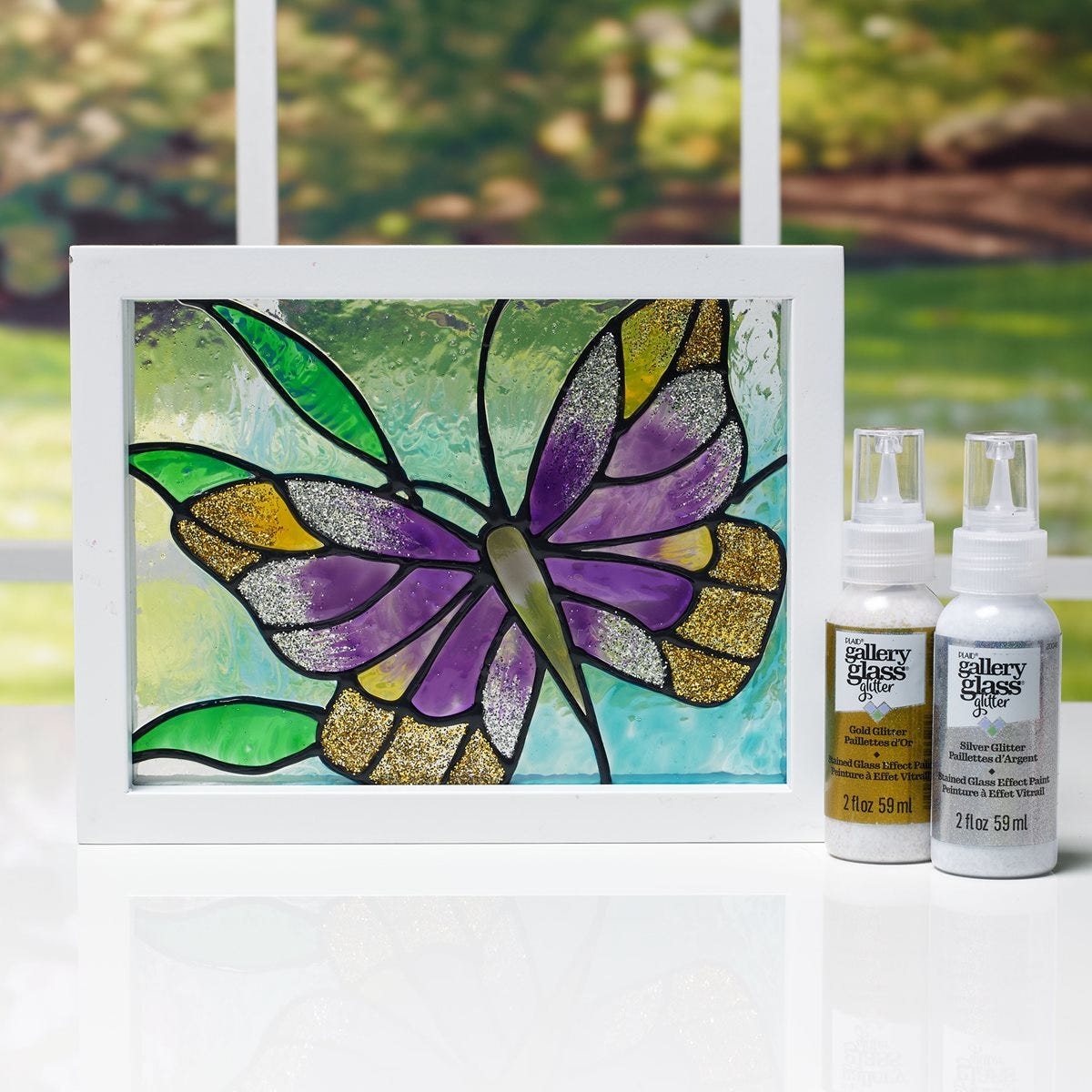 Glitter Butterfly Framed